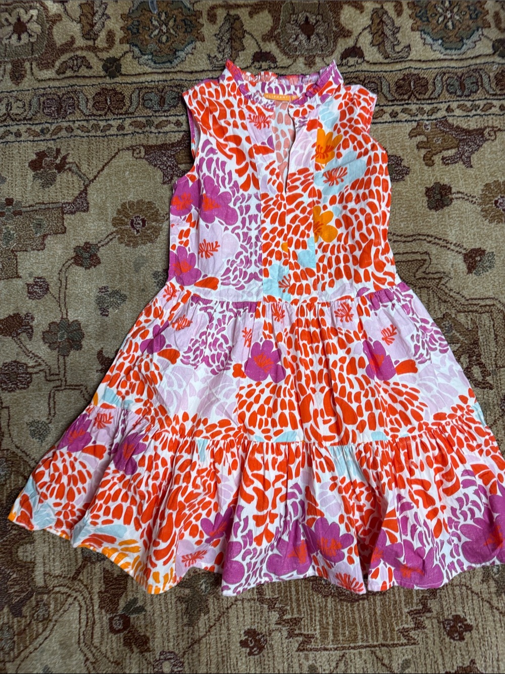 Oliphant yoke dress antigua orange medium